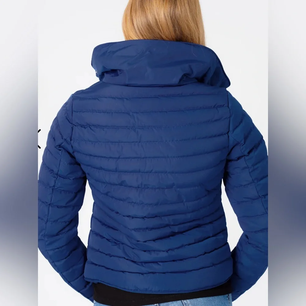 HONEY FUNNEL NECK QUILTED JACKET IN MAZARINE BLUE - TOKYO LAUNDRY - Picture 5 of 11